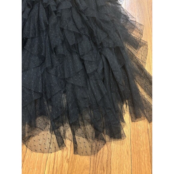 Anthropologie Cheri Ruffled tulle Skirt Black Midi Long Size M NEW NWT $158 - Picture 3 of 5